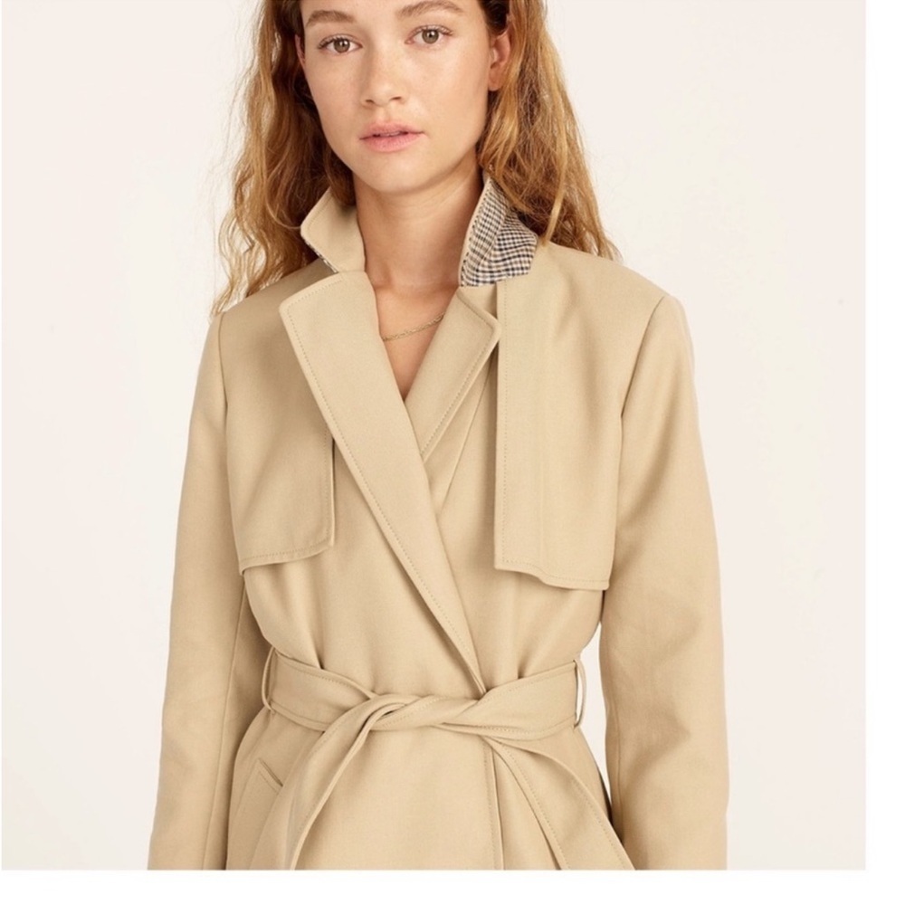J. Crew Collection Tailored Trench Coat in Double-Faced Plaid - Picture 5 of 15